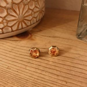 Gold, Pink, and Orange Earrings